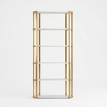 ANIXOL 6 tier Freestanding Bookshelf with Metal Frame