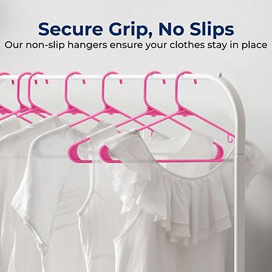 SereneLife Heavy Duty Non-Slip Plastic Hanger Set with 360° Swivel Hook