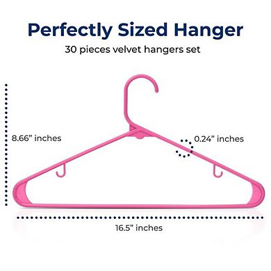 SereneLife Heavy Duty Non-Slip Plastic Hanger Set with 360° Swivel Hook
