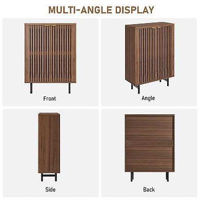 ANIXOL 6-Tier Shoe Cabinet with Louver Doors, Modern Farmhouse Entryway Organizer