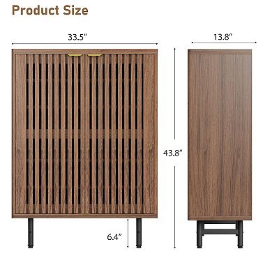 ANIXOL 6-Tier Shoe Cabinet with Louver Doors, Modern Farmhouse Entryway Organizer