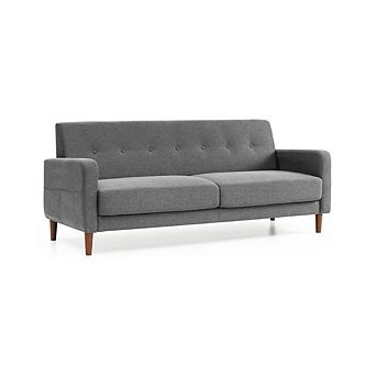 MID-CENTURY COUCH WITH ARMREST POCKETS