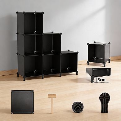 Modular Cube Storage Shelf DIY Stackable 6-Cube Organizer