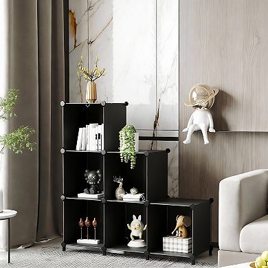 Modular Cube Storage Shelf DIY Stackable 6-Cube Organizer