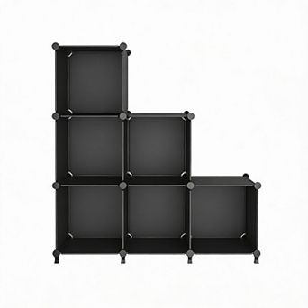 Modular Cube Storage Shelf DIY Stackable 6-Cube Organizer