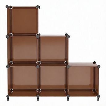 Modular Cube Storage Shelf DIY Stackable 6-Cube Organizer