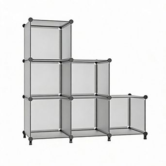 Modular Cube Storage Shelf DIY Stackable 6-Cube Organizer