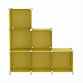 Modular Cube Storage Shelf DIY Stackable 6-Cube Organizer
