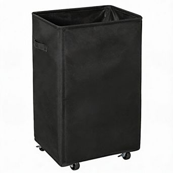 Oxford Rolling Laundry Hamper 90L Collapsible Tall Foldable with Wheels