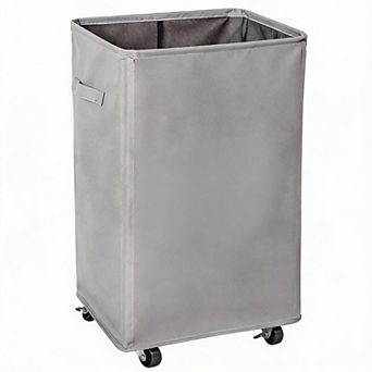 Oxford Rolling Laundry Hamper 90L Collapsible Tall Foldable with Wheels
