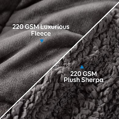 Sherpa Weighted Blanket 60x80 15lb Flannel Fleece Calming Sleep