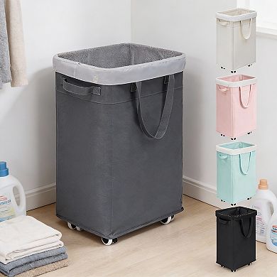 Rolling Laundry Hamper 75L with Removable Mesh Bag & Braked Wheels