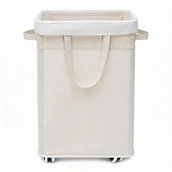 Rolling Laundry Hamper 75L with Removable Mesh Bag & Braked Wheels