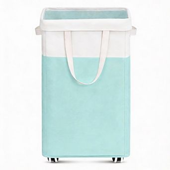 Rolling Laundry Hamper 75L with Removable Mesh Bag & Braked Wheels