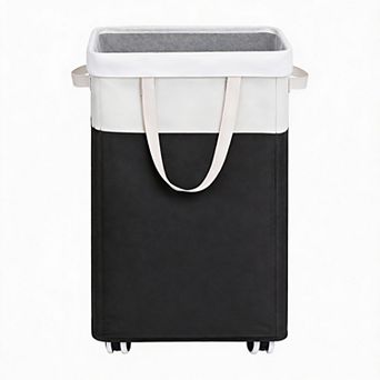 Rolling Laundry Hamper 75L with Removable Mesh Bag & Braked Wheels