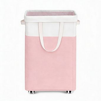 Rolling Laundry Hamper 75L with Removable Mesh Bag & Braked Wheels