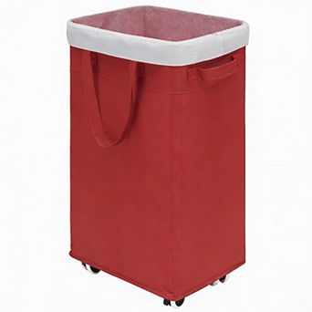 Rolling Laundry Hamper 75L with Removable Mesh Bag & Braked Wheels