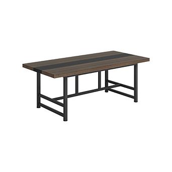 WOODEN DINNING TABLE WITH METAL FRAME