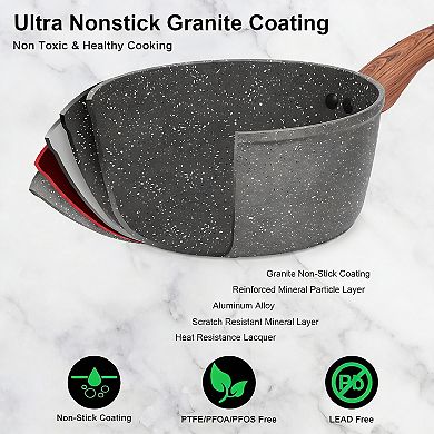 Granite Nonstick Cookware Set 11pc Induction Ready PFOA Free