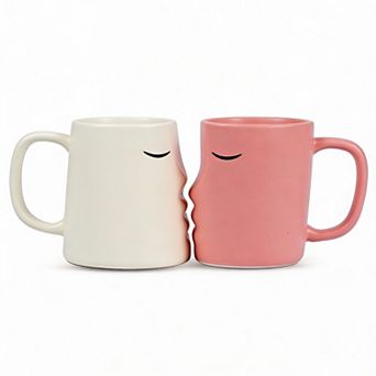 Kissing Mugs Set Romantic Wedding Gift for Couples,12 ounces