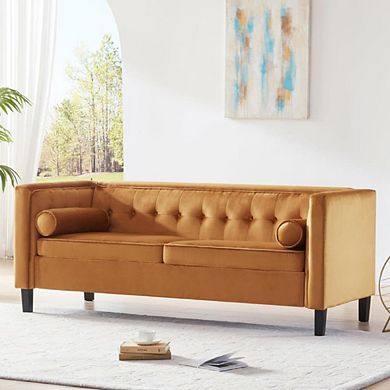 MID-CENTURY VELVET FUTON COUCH