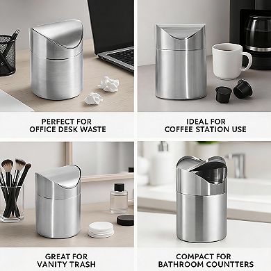 Stainless Swing-Top Mini Trash Can 1.5 L/0.40 Gal