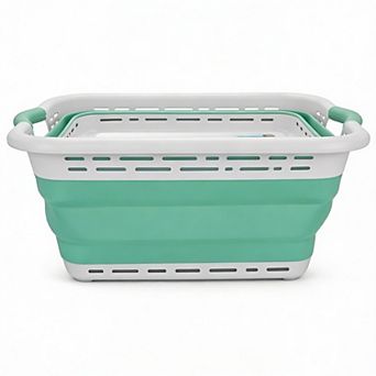 Retail Large Collapsible Laundry Hamper Non-slip Handles Ventilated 41L