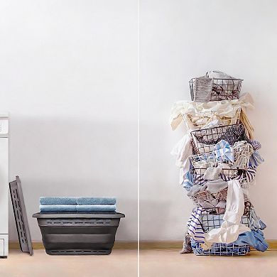 Retail Large Collapsible Laundry Hamper Non-slip Handles Ventilated 41L