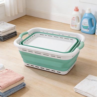 Retail Large Collapsible Laundry Hamper Non-slip Handles Ventilated 41L