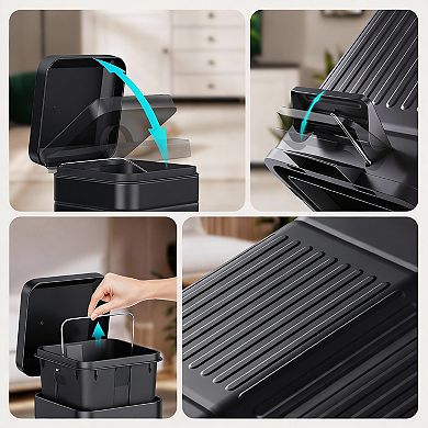 Retro Step Trash Can 5L/1.3 Gal Soft-Close Stainless Steel Odor-Proof