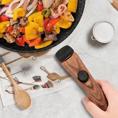 Black Removable Handle Induction Cookware Set 10pc Nonstick Granite Stackable