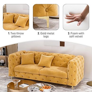 CONTEMPORARY TUFTED VELVET COUCH