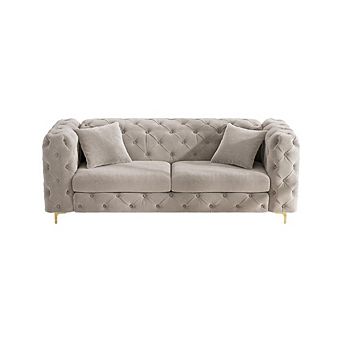 CONTEMPORARY TUFTED VELVET COUCH