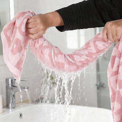 Checkered Floral Cotton Bath Towels Quick-Dry Gym Spa Gift