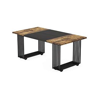 INDUSTRIAL DINING TABLE WITH METAL LEGS