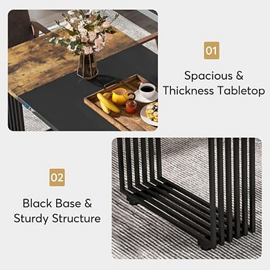 INDUSTRIAL DINING TABLE WITH METAL LEGS