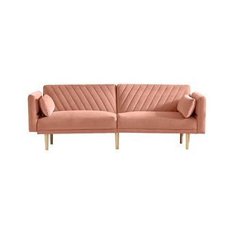 MODERN CONVERTIBLE VELVET FUTON COUCH