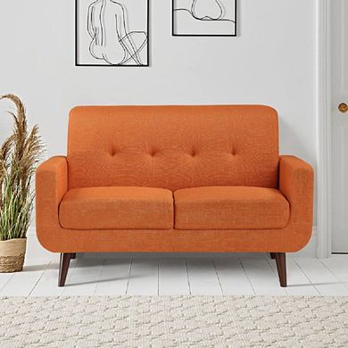 MID-CENTURY FABRIC TEXTURED COUCH