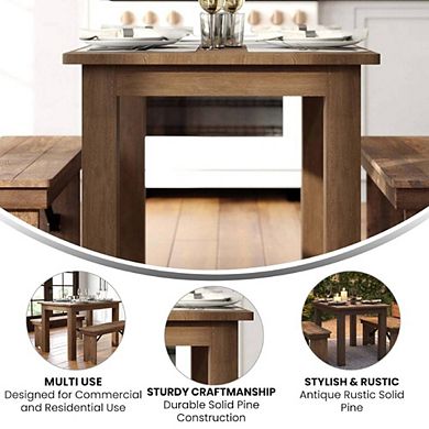 RUSTIC SOLID PINE FARM DINING TABLE