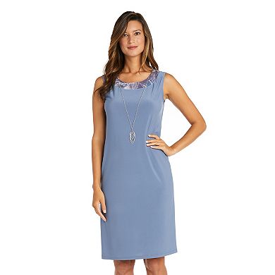 Women's R&M Richards 2-Piece Puff Print Power Mesh Jacket & Dress Set