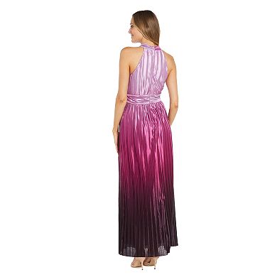 Women's R&M Richards Long High Neck Halter Ombre Dress