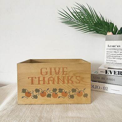 Celebrate Together™ Fall Give Thanks Printed Wood Crate