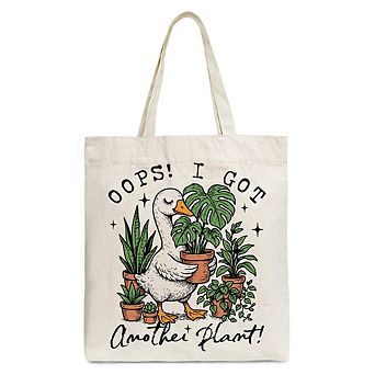Oops I Got Another Plant Goose Canvas Tote Bag, Sarcastic Gardening Humor Gift