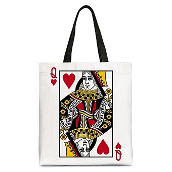 Queen of Hearts Crown Canvas Tote Bag, Royal Retro Valentine Gift Bag