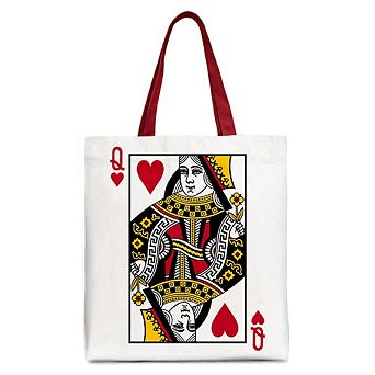 Queen of Hearts Crown Canvas Tote Bag, Royal Retro Valentine Gift Bag
