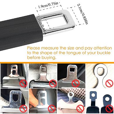 2PCS Car Seat Belt Extender 9in Safety Buckle Extension