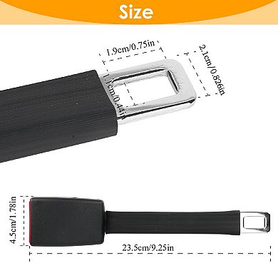 2PCS Car Seat Belt Extender 9in Safety Buckle Extension