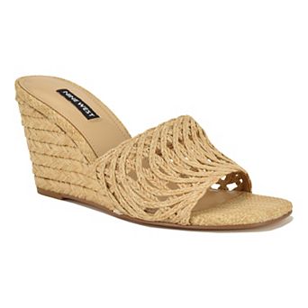 Nine West Nimma Women's Slip-On Wedge Sandals Square Toe