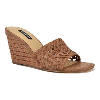 Nine West Nimma Women's Slip-On Wedge Sandals Square Toe