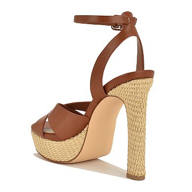 Nine West Weston Women's Open Toe Block Heel Dress Sandals